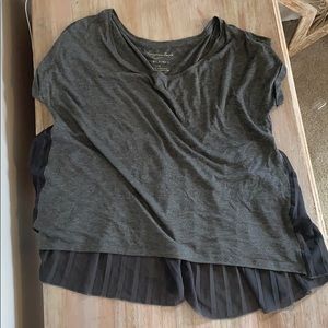 Gray high low top with pleated back